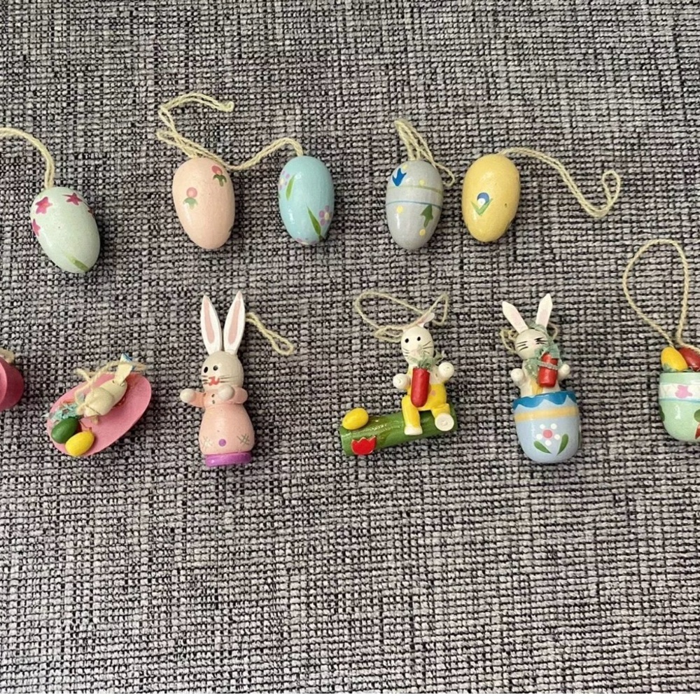 Vintage Wooden Easter Ornaments